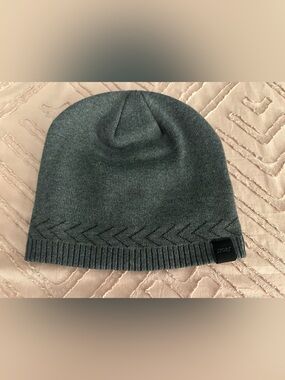 Sport Dark Gray Knit Beanie with Branded Patch fleece inside brand new